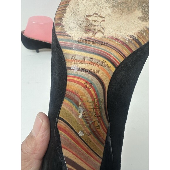 Paul Smith   suede  small hill  Shoes Black   Size  EU 38  pointy  elegant - Picture 5 of 15